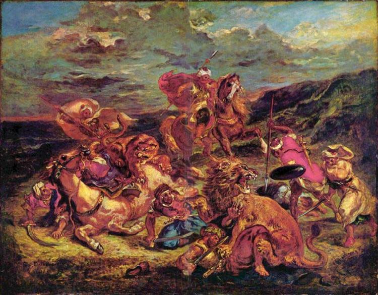 Eugene Delacroix Lion Hunt